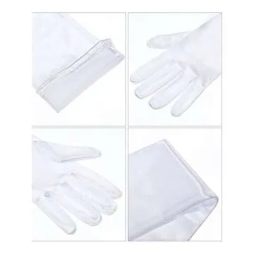Sumind 1920s Opera Gloves Fingerless Gloves Long Satin Gloves Elbow Length(White 3, 23.6 inch)
