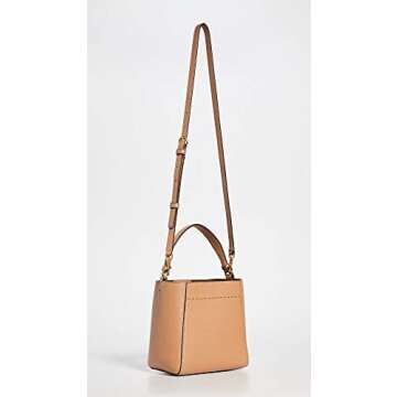 Tory Burch Women's Small McGraw Bucket Bag, Tiramisu, Tan, One Size