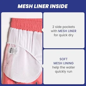 MaaMgic Men's Quick Dry Swim Trunks with Mesh Lining