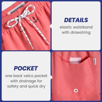 MaaMgic Men's Quick Dry Swim Trunks with Mesh Lining