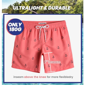 MaaMgic Men's Quick Dry Swim Trunks with Mesh Lining