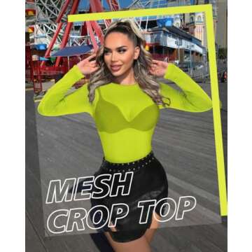 Stylish See Through Mesh Tee for Trendy Women