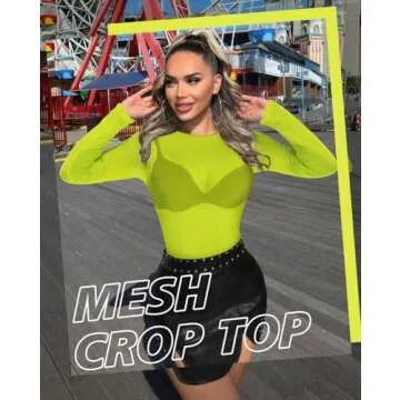 Stylish See Through Mesh Tee for Trendy Women