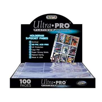 Ultra Pro 9 Pocket Pages Platinum Series 100 Pages of Card Sleeves for Trading Baseball Card Binder,...