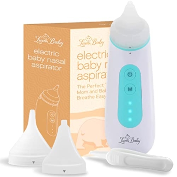 Lunobaby Nasal Aspirator for Babies - Rechargeable Baby Nose Sucker Must-Haves for First Time Mom - ...