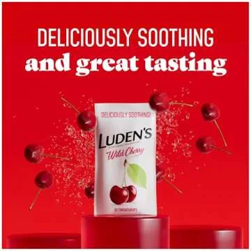 Luden's Wild Cherry Throat Drops | Deliciously Soothing | 30 Drops | 1 Bag