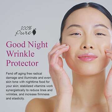 100% PURE Multi-Vitamin PM Face Serum Anti-Aging Night Moisturizer Feeds Thirsty Skin with Retinol &...