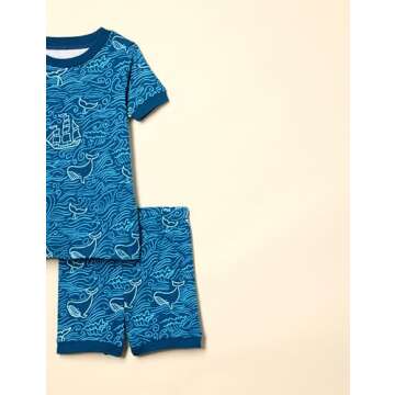 Comfortable 4-Piece Snug-Fit Kids' Pajama Sleepwear Set - Under the Sea