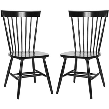 SAFAVIEH Parker Spindle Windsor Set of 2 Dining Chair, 17, Black