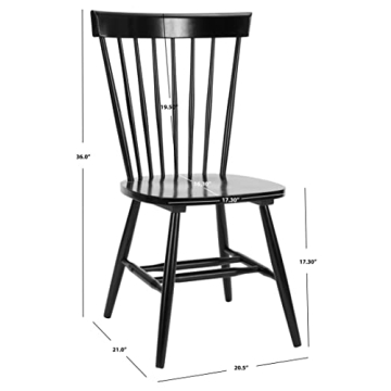 SAFAVIEH Parker Spindle Windsor Set of 2 Dining Chair, 17, Black