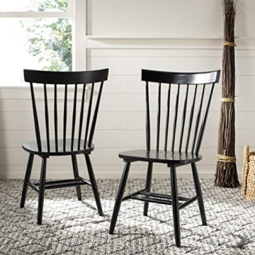 SAFAVIEH Parker Spindle Windsor Set of 2 Dining Chair, 17, Black