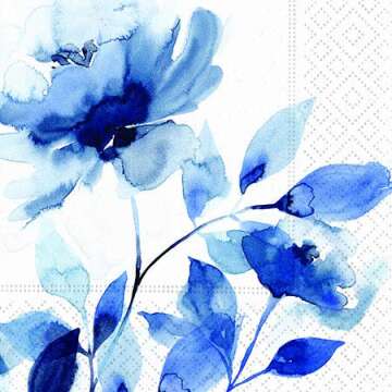 Cocktail Napkins Decorative Paper Napkins Floral Wedding Party Napkins Blue Pack of 40