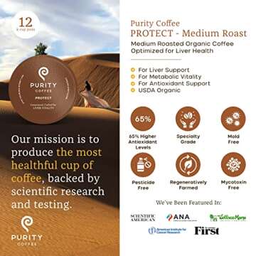 Purity Coffee PROTECT Highest Antioxidant Light-Medium Roast - USDA Certified Organic Specialty Grad...