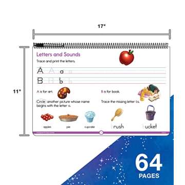 Disney Learning Write, Draw, Learn! Kindergarten Workbooks, Dry Erase Alphabet Letters & Sounds, Sight Words, Shapes, Numbers & Counting, Kindergarten Math & Phonics Classroom or Homeschool Curriculum