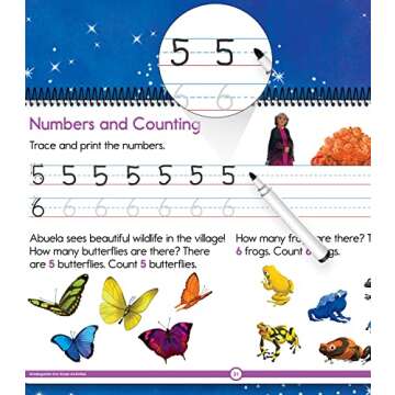 Disney Learning Write, Draw, Learn! Kindergarten Workbooks, Dry Erase Alphabet Letters & Sounds, Sight Words, Shapes, Numbers & Counting, Kindergarten Math & Phonics Classroom or Homeschool Curriculum