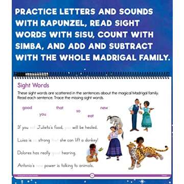Disney Learning Write, Draw, Learn! Kindergarten Workbooks, Dry Erase Alphabet Letters & Sounds, Sight Words, Shapes, Numbers & Counting, Kindergarten Math & Phonics Classroom or Homeschool Curriculum