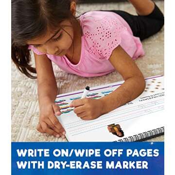 Disney Learning Write, Draw, Learn! Kindergarten Workbooks, Dry Erase Alphabet Letters & Sounds, Sight Words, Shapes, Numbers & Counting, Kindergarten Math & Phonics Classroom or Homeschool Curriculum