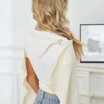 PPOGOO Muslin Nursing Cover for Baby Breastfeeding, Breathable Privacy Nursing Covers for Mom 100% Cotton Breastfeeding Cover with Rigid Hoop for Mother Nursing Apron (Beige)