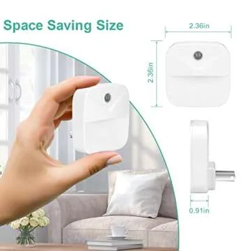 YRWXZYO LED Night Light 6 Pack - Smart Dusk to Dawn