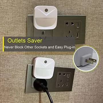 YRWXZYO LED Night Light 6 Pack - Smart Dusk to Dawn