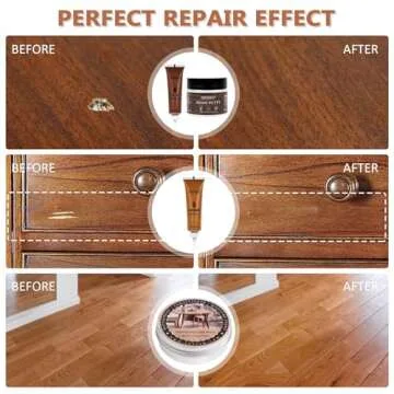 Wood Furniture Repair Kit, 34 Pcs Wood Filler Putty Restore a Finish Wood Floor Scratch Repair, Vinyl Floor Repair Kit for Scratches Holes, Hardwood Floor Door, Cabinet Table, Bedposts