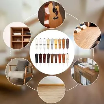 Wood Furniture Repair Kit, 34 Pcs Wood Filler Putty Restore a Finish Wood Floor Scratch Repair, Vinyl Floor Repair Kit for Scratches Holes, Hardwood Floor Door, Cabinet Table, Bedposts