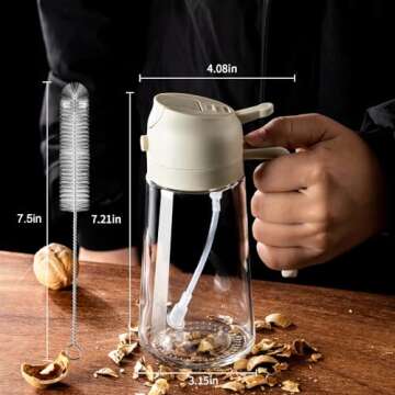 CXINYI 16oz Olive Oil Dispenser | 2-in-1 Sprayer & Pourer