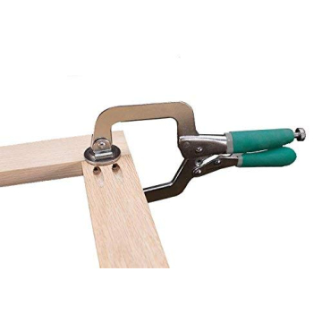 Woodworking 3" Metal Face Clamps | Heavy Duty C-Type Clamping Tools For Cabinetry | Ergonomic Corner Grip One-Handed Clamp Set For Craftsmen | Larger Flat Surface & Practical Handles | Green (2 Pack)