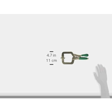 Woodworking 3" Metal Face Clamps | Heavy Duty C-Type Clamping Tools For Cabinetry | Ergonomic Corner Grip One-Handed Clamp Set For Craftsmen | Larger Flat Surface & Practical Handles | Green (2 Pack)