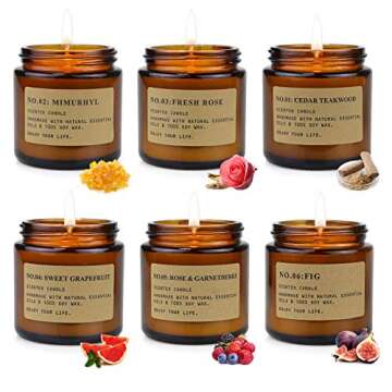 6 Pack Candles for Home Scented, Aromatherapy Candles Gifts for Women, Natural Soy Wax Long Lasting ...