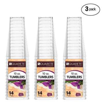 Squarete Hexagons Durable 10oz Party Tumblers - 42 Count