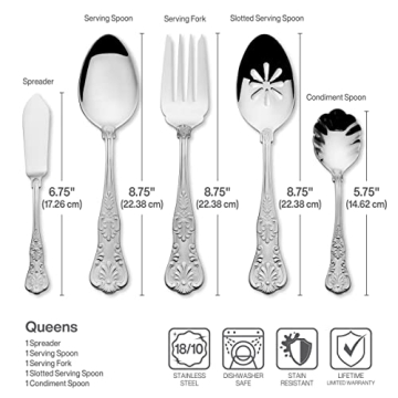 Wallace Queen 65-Piece Flatware Set for 12 - Premium Stainless Steel