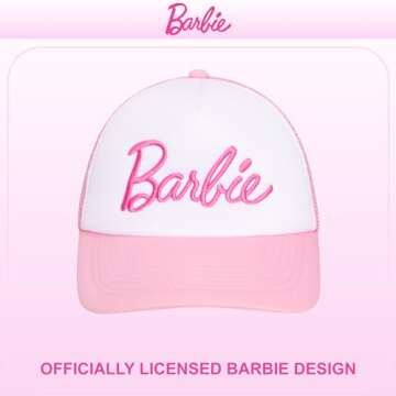 Barbie Girls Fashion Baseball Cap Clothes – Cotton Pink Hat for Girls 5-13 Years Old – Adjustable Snapback Hat for Playground, Traveling, Everyday Wear