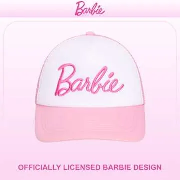 Barbie Girls Fashion Baseball Cap Clothes – Cotton Pink Hat for Girls 5-13 Years Old – Adjustable Snapback Hat for Playground, Traveling, Everyday Wear