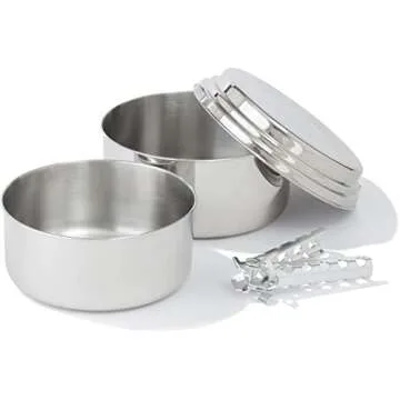 MSR Alpine 2 Stainless Steel Camping Pot Set - Lightweight & Versatile Cooking