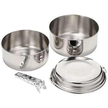 MSR Alpine 2 Stainless Steel Camping Pot Set - Durable & Compact