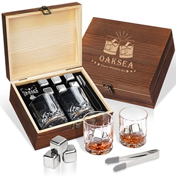 Whiskey Glasses and Stones Set - Best Men Gifts