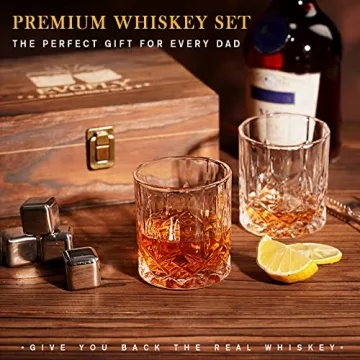 Whiskey Glasses and Stones Set - Best Men Gifts