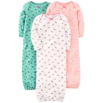 Comfortable & Cute Baby Girls' Cotton Gown Set - 3 Pack