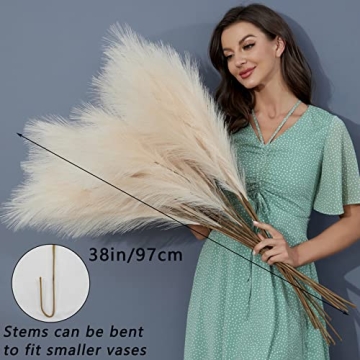 FOTEEWL Faux Pampas Grass Decor - 8 Piece 38 Inch