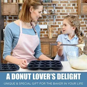 Chefast Silicone Donut Pan Kit - Large Non-Stick Doughnut Baking Molds with 5 Pastry Bags - Freezer, Oven, and Dishwasher-Safe, Mold Tray for 9 Full-Size Donuts and Bagels