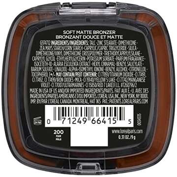 L'Oreal Paris Infallible Up to 24H Fresh Wear Soft Matte Longwear Bronzer. Waterproof, heatproof, tr...
