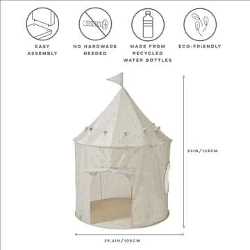 3 Sprouts Kids Play Tent - Sustainable Recycled Fabric – Fun Spacious Childs Playhouse for Indoor ...