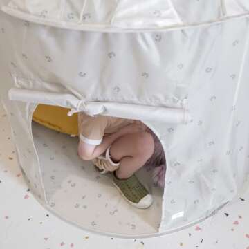 3 Sprouts Kids Play Tent - Sustainable Recycled Fabric – Fun Spacious Childs Playhouse for Indoor Games for Boys & Girls - Durable Fort Pop Up House for Toddlers & Children Age 3-10 - Blueberry Taupe