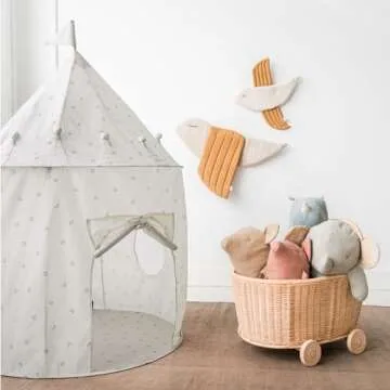 3 Sprouts Kids Play Tent - Sustainable Recycled Fabric – Fun Spacious Childs Playhouse for Indoor Games for Boys & Girls - Durable Fort Pop Up House for Toddlers & Children Age 3-10 - Blueberry Taupe