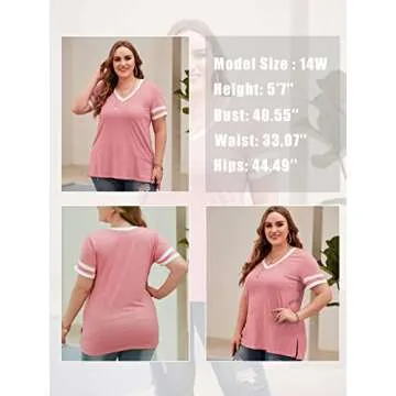 Stylish Plus Size Color Block Tops for Women