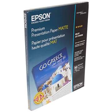 Epson Heavyweight 8.5x11 Matte Paper, 50 Sheets (S041257),