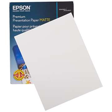 Epson Heavyweight 8.5x11 Matte Paper, 50 Sheets (S041257),