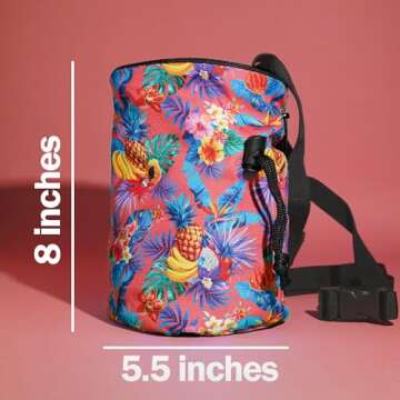 Hueco Rock Climbing Chalk Bag - External Zipper Pocket - Adjustable Belt - Essential Rock Climbing G...