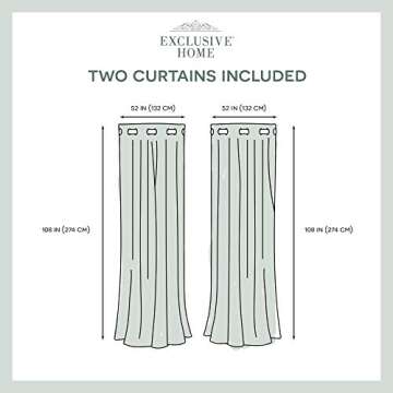 Exclusive Home Curtains - EH8439-02-2108G Academy Total Blackout Grommet Top Curtain Panel Pair, 52x108, Ivory